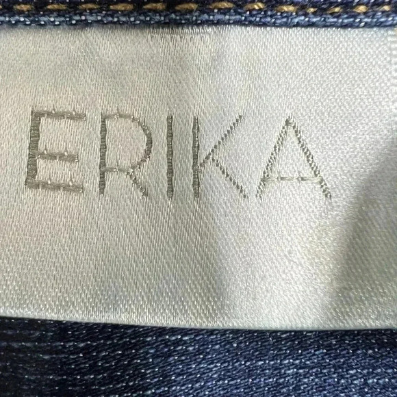 Vintage Erika Womens XL Stretch Fit Denim Jean Jacket Coat  Button Up 4 Pocket - Picture 11 of 16